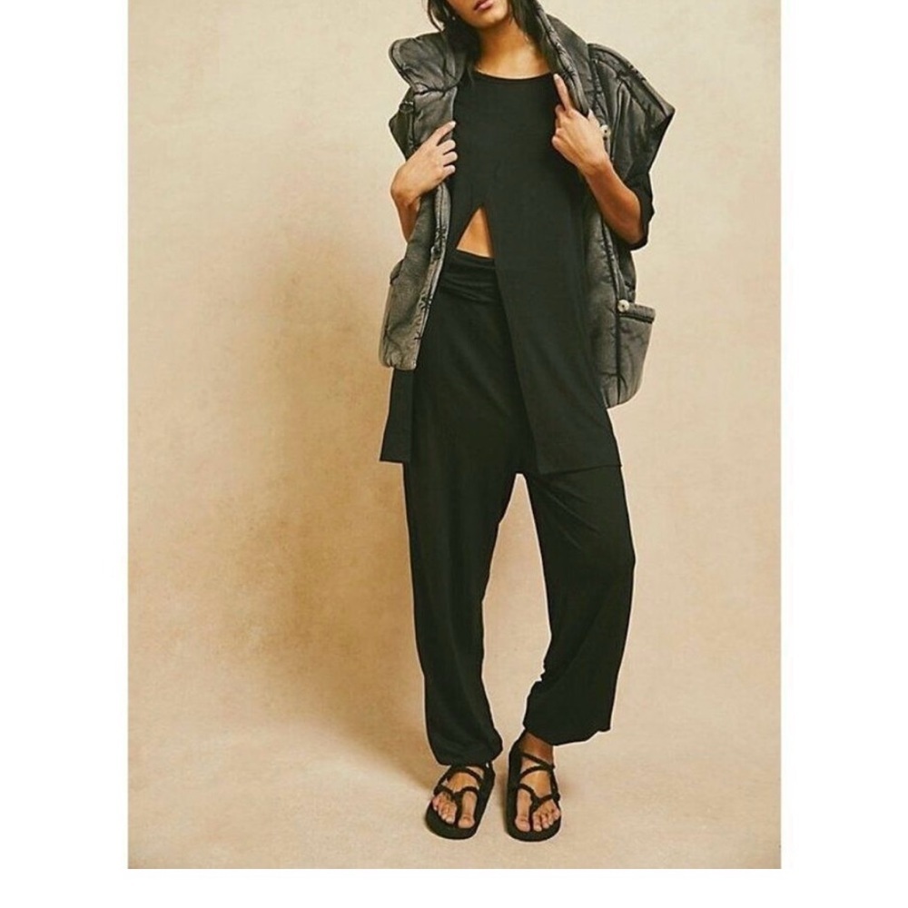 Free People Parachute Cotton Oversized Black Women’s Pants Size Small NWT